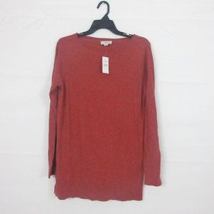 Loft women's M Sweater waffle Knit Sleeve Plus Soft Cotton Rayon Warm Fall Sweat